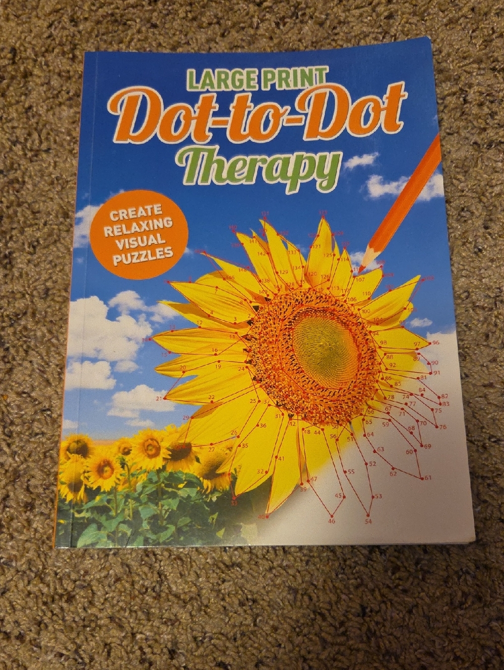Large Print Dot-to-Dot Therapy Puzzle Book - Used (Read Description)